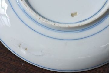 和製アンティーク　大正期　松竹梅・蝶の図　5寸印判皿(中皿)2枚セット(1)