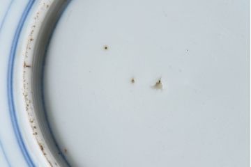 和製アンティーク　大正期　松竹梅・蝶の図　5寸印判皿(中皿)2枚セット(1)