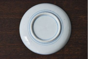 和製アンティーク　大正期　松竹梅・蝶の図　5寸印判皿(中皿)2枚セット(2)