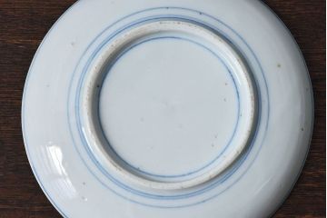 和製アンティーク　大正期　松竹梅・蝶の図　5寸印判皿(中皿)2枚セット(2)