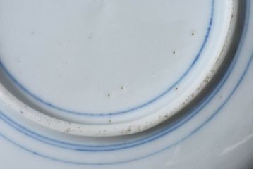 和製アンティーク　大正期　松竹梅・蝶の図　5寸印判皿(中皿)2枚セット(2)