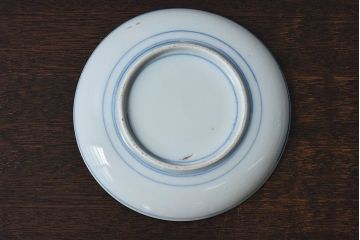 和製アンティーク　大正期　松竹梅・蝶の図　5寸印判皿(中皿)2枚セット