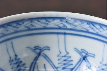 大正昭和初期　染付　アンティーク湯呑(茶碗)2客セット
