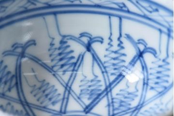 大正昭和初期　染付　アンティーク湯呑(茶碗)2客セット