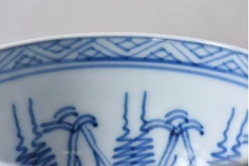 大正昭和初期　染付　アンティーク湯呑(茶碗)2客セット(2)