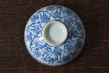 大正昭和初期　染付　アンティーク湯呑(茶碗)2客セット(2)