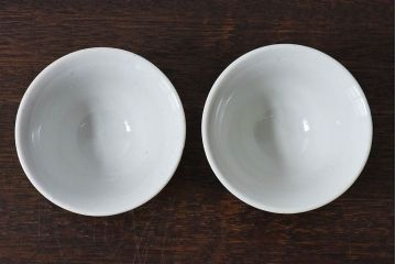 昭和初期　染付　アンティーク湯呑2客セット