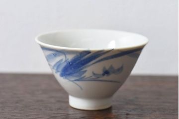 昭和初期　染付　アンティーク湯呑2客セット(1)