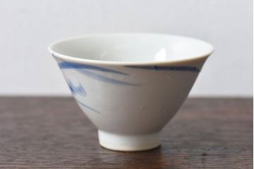 昭和初期　染付　アンティーク湯呑2客セット(1)