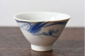 昭和初期　染付　アンティーク湯呑2客セット(2)