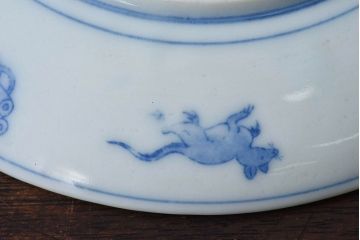 和製アンティーク　大正昭和初期　馬の図　印判皿(6寸皿、中皿)2枚セット(1)