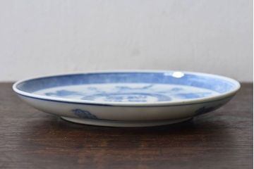 和製アンティーク　大正昭和初期　馬の図　印判皿(6寸皿、中皿)