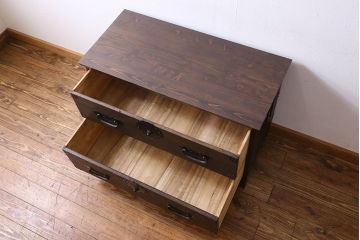 アンティーク家具　桐材製　アンティークローチェスト(衣装箪笥、タンス、引き出し、桐箪笥、桐たんす)