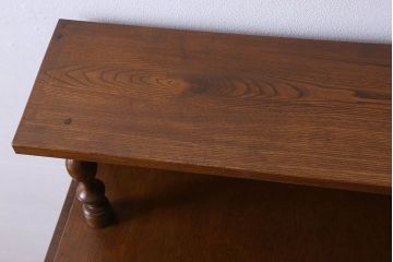 レトロ家具　レトロガラス入り!上品な佇まいのアンティークブックケース(本箱、収納棚、食器棚)
