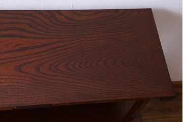 中古　伝統民芸家具　岩谷堂　欅材の杢目が美しい飾り棚2号(収納棚)(定価約28万円)