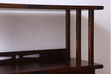 中古　伝統民芸家具　岩谷堂　欅材の杢目が美しい飾り棚2号(収納棚)(定価約28万円)