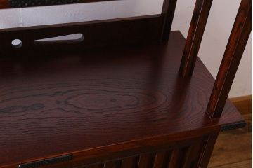 中古　伝統民芸家具　岩谷堂　欅材の杢目が美しい飾り棚2号(収納棚)(定価約28万円)