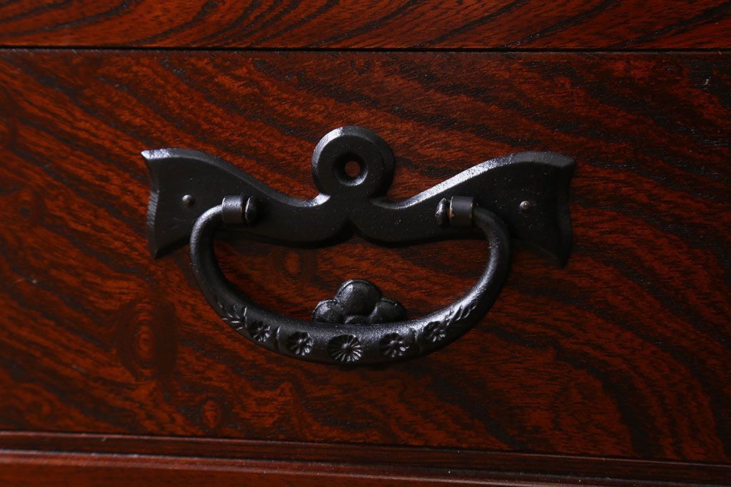 中古　伝統民芸家具　岩谷堂　欅材の杢目が美しい飾り棚2号(収納棚)(定価約28万円)