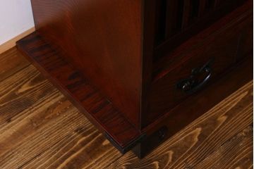 中古　伝統民芸家具　岩谷堂　欅材の杢目が美しい飾り棚2号(収納棚)(定価約28万円)