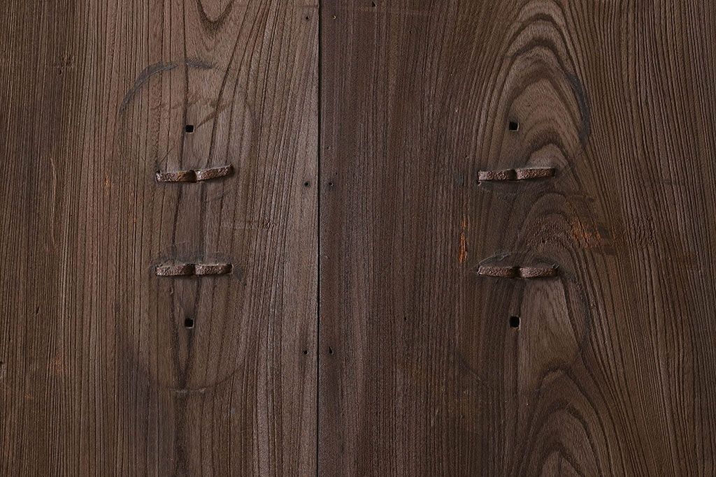 和製アンティーク　総ケヤキ材　特大　味わいのある風合いの門扉(蔵戸、建具、玄関戸)(1)