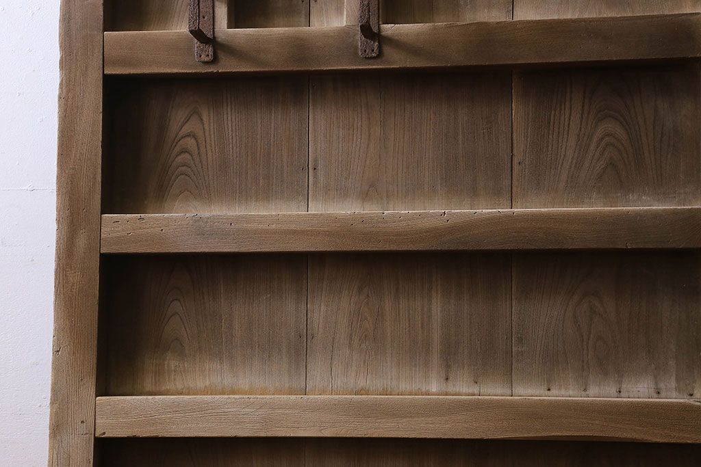 和製アンティーク　総ケヤキ材　特大　味わいのある風合いの門扉(蔵戸、建具、玄関戸)(1)