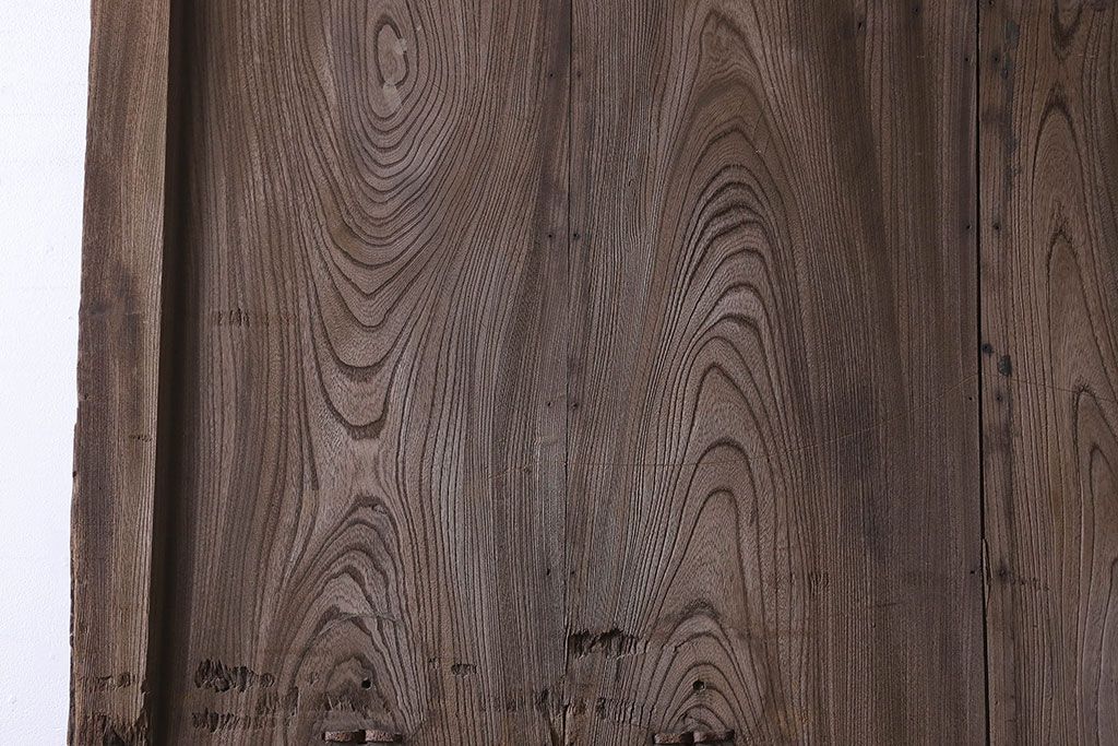 和製アンティーク　総ケヤキ材　特大　味わいのある風合いの門扉(蔵戸、建具、玄関戸)(2)