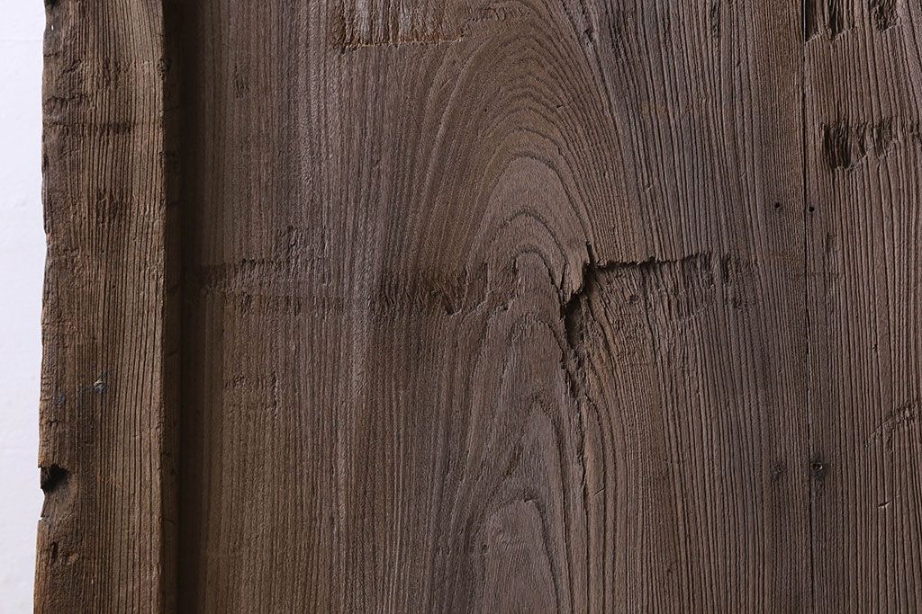 和製アンティーク　総ケヤキ材　特大　味わいのある風合いの門扉(蔵戸、建具、玄関戸)(2)