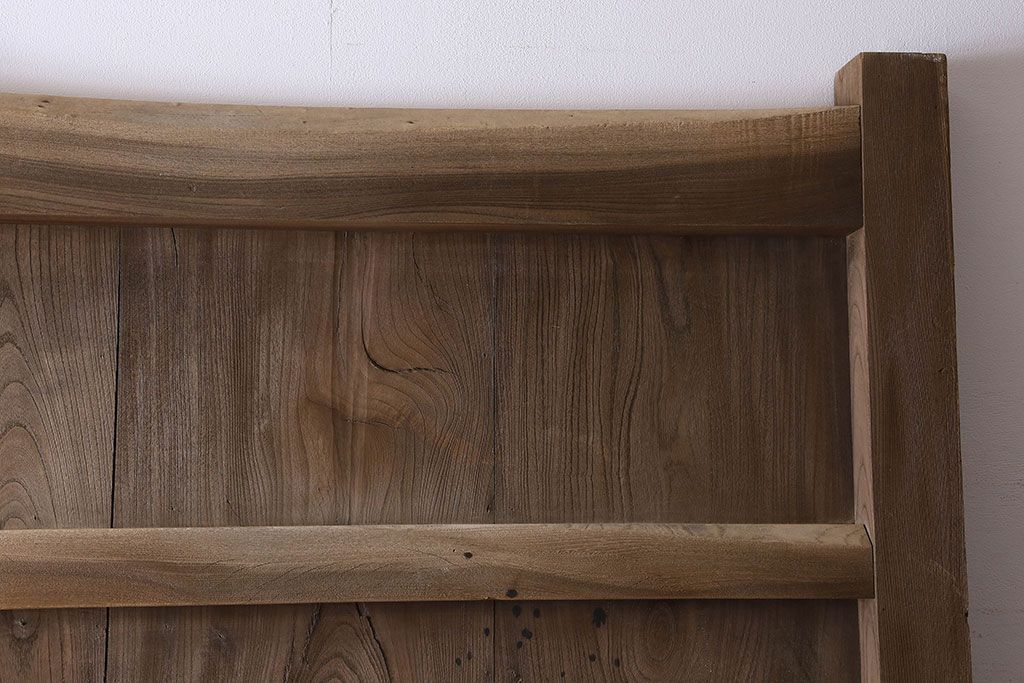 和製アンティーク　総ケヤキ材　特大　味わいのある風合いの門扉(蔵戸、建具、玄関戸)(2)