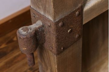 和製アンティーク　総ケヤキ材　特大　味わいのある風合いの門扉(蔵戸、建具、玄関戸)(2)