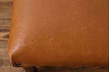 アンティーク家具　フランスアンティーク　本革　優美なデザインのダイニングチェア(椅子、イス)(1)