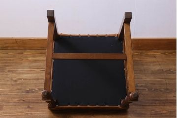 アンティーク家具　フランスアンティーク　本革　優美なデザインのダイニングチェア(椅子、イス)(1)