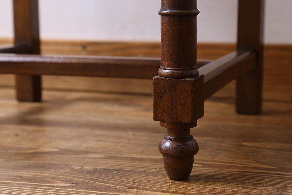 アンティーク家具　フランスアンティーク　本革　優美なデザインのダイニングチェア(椅子、イス)(2)