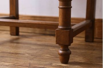 アンティーク家具　フランスアンティーク　本革　優美なデザインのダイニングチェア(椅子、イス)(3)