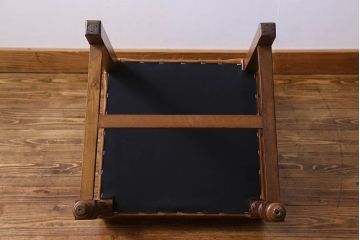 アンティーク家具　フランスアンティーク　本革　優美なデザインのダイニングチェア(椅子、イス)(3)