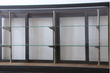 ペイント家具　シックモダンな雰囲気漂う大型のショーケース(ガラスケース、陳列棚、飾り棚)