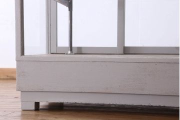 ペイント家具　落ち着きのあるナチュラルな雰囲気が魅力的なショーケース(ガラスケース、陳列棚、飾り棚)