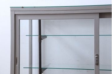 ペイント家具　落ち着きのあるナチュラルな雰囲気が魅力的なショーケース(ガラスケース、陳列棚、飾り棚)