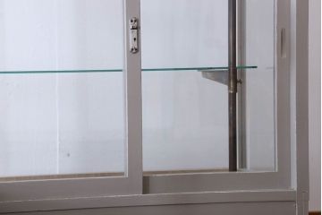 ペイント家具　落ち着きのあるナチュラルな雰囲気が魅力的なショーケース(ガラスケース、陳列棚、飾り棚)