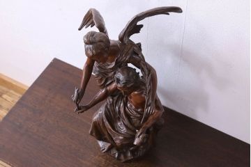 アンティーク雑貨　フランス製　Siot-Decauville　Henri ple 美しい褐色のブロンズ像(彫刻、置物)