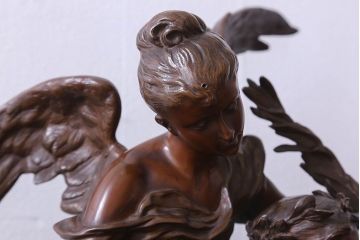 アンティーク雑貨　フランス製　Siot-Decauville　Henri ple 美しい褐色のブロンズ像(彫刻、置物)