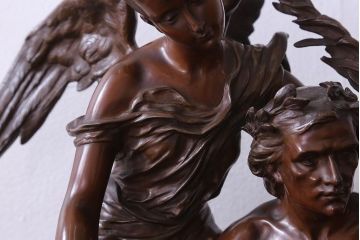 アンティーク雑貨　フランス製　Siot-Decauville　Henri ple 美しい褐色のブロンズ像(彫刻、置物)