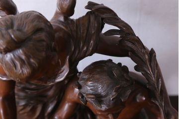 アンティーク雑貨　フランス製　Siot-Decauville　Henri ple 美しい褐色のブロンズ像(彫刻、置物)