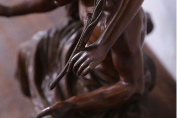 アンティーク雑貨　フランス製　Siot-Decauville　Henri ple 美しい褐色のブロンズ像(彫刻、置物)