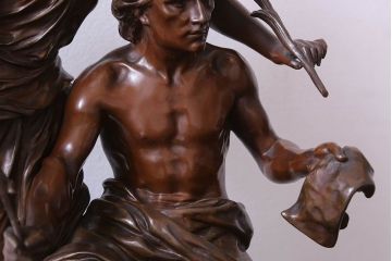 アンティーク雑貨　フランス製　Siot-Decauville　Henri ple 美しい褐色のブロンズ像(彫刻、置物)