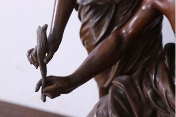 アンティーク雑貨　フランス製　Siot-Decauville　Henri ple 美しい褐色のブロンズ像(彫刻、置物)