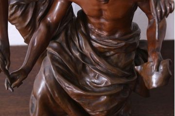 アンティーク雑貨　フランス製　Siot-Decauville　Henri ple 美しい褐色のブロンズ像(彫刻、置物)