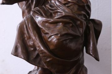 アンティーク雑貨　フランス製　Siot-Decauville　Henri ple 美しい褐色のブロンズ像(彫刻、置物)