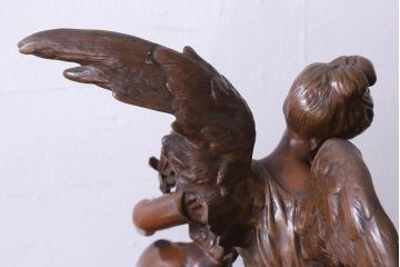 アンティーク雑貨　フランス製　Siot-Decauville　Henri ple 美しい褐色のブロンズ像(彫刻、置物)