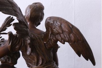 アンティーク雑貨　フランス製　Siot-Decauville　Henri ple 美しい褐色のブロンズ像(彫刻、置物)