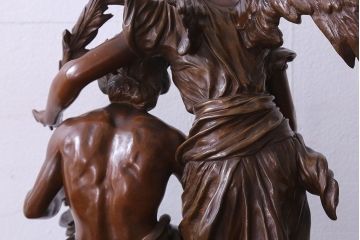 アンティーク雑貨　フランス製　Siot-Decauville　Henri ple 美しい褐色のブロンズ像(彫刻、置物)